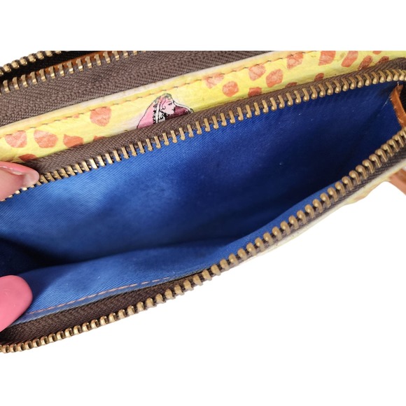 Artistic Expressions by Sharif 1827 VTG Hand Painted Elephant Zip Around Wallet - Picture 6 of 11